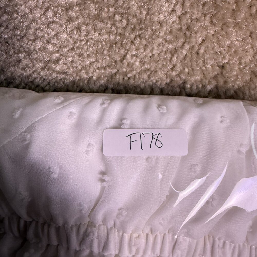 Entro Dress Women’s Size Large White Sheer Polka Dot V Neck Babydoll F178 - Picture 13 of 13